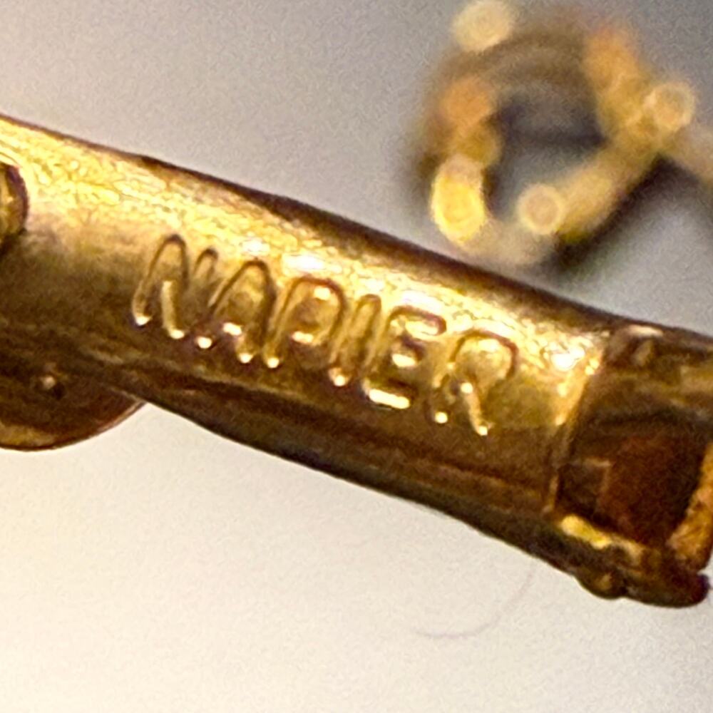 Vintage 1980s Napier Gold Plated Clip On Screw Back Earrings - Picture 7 of 7